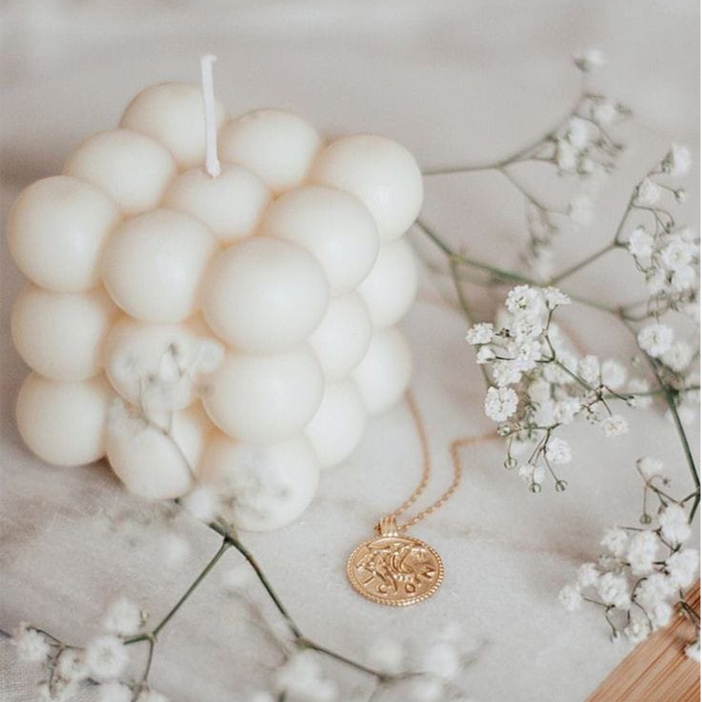 bubble cube candle