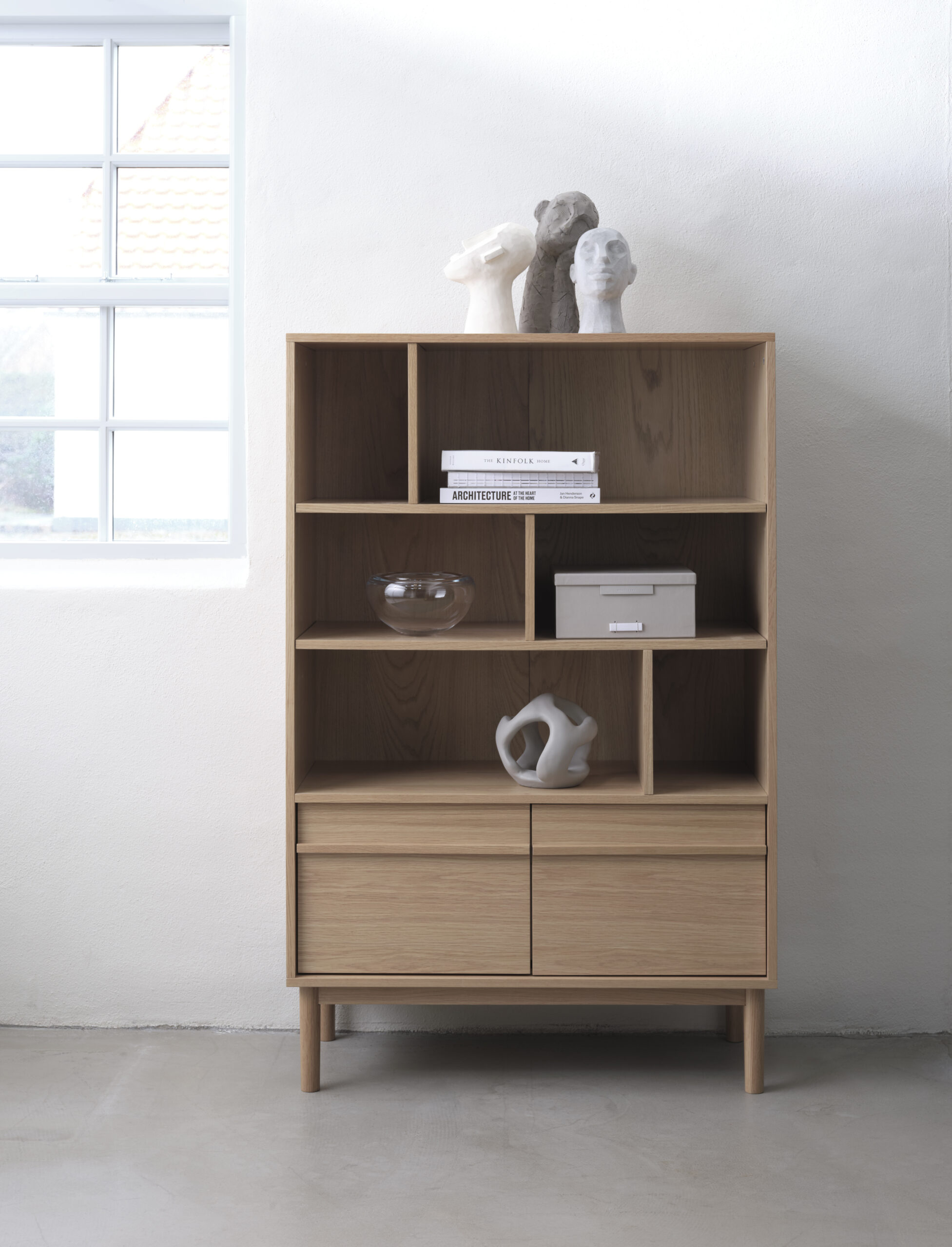 estante petra, natural oak | h140 w90.1 d40 cm