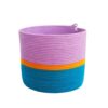 BSK104701160RL-2 mia mélange | cesto cylinder tropical large teal blue, mustard stripe & berry purple