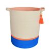 mia mélange | cesto do chão poly base, ocean blue & neon orange
