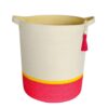 mia mélange | cesto do chão poly base, pink & yellow