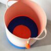 mia mélange | cesto do chão poly base, ocean blue & neon orange
