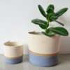 mia mélange | cesto cylinder jute, cor jute & blue grey