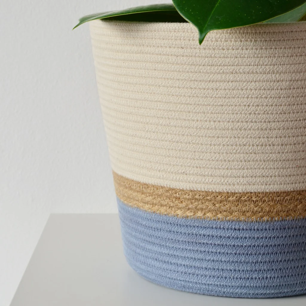 mia mélange | vaso jut, cor jute & blue grey (block)