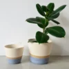 mia mélange | vaso jut, cor jute & blue grey (block)