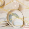 mia mélange | cesto de mesa intertwined, cor ivory & sage string