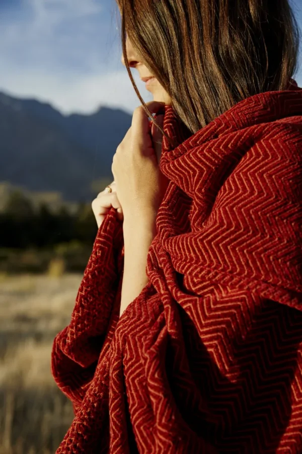 chenille herringbone throw