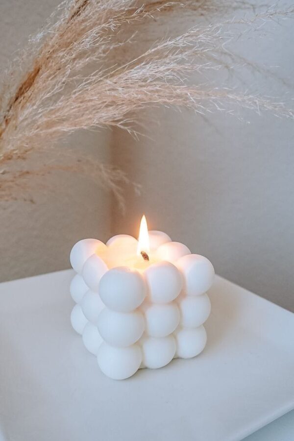 bubble cube candle
